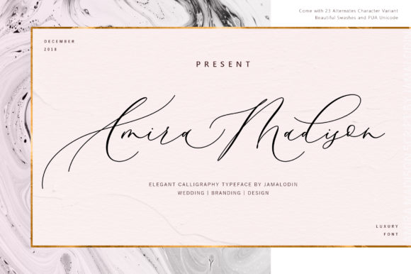 Amira Madison Script Font for Handmade Creations